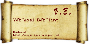 Vámosi Bálint névjegykártya
